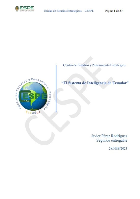 El sistema de Inteligencia de Ecuador J Pérez