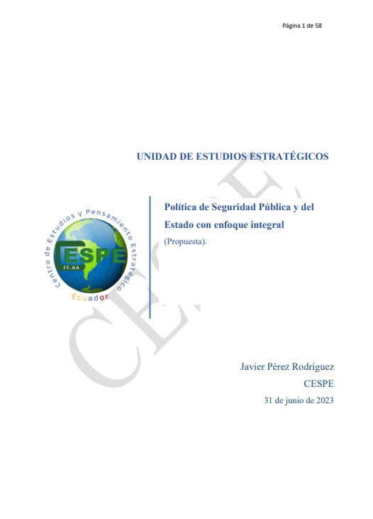 Política de Seguridad Pública y del Estado con enfoque integral (Propuesta)