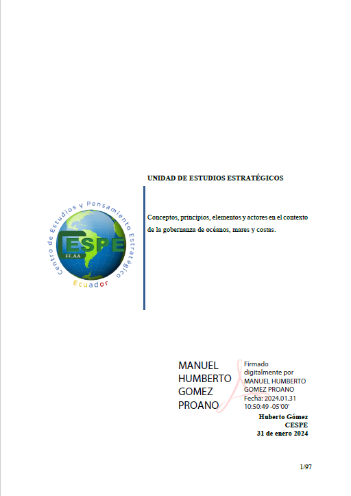 Conceptos, principios, elementos y actores en el contexto de la gobernanza de océanos, mares y costas H. Gómez